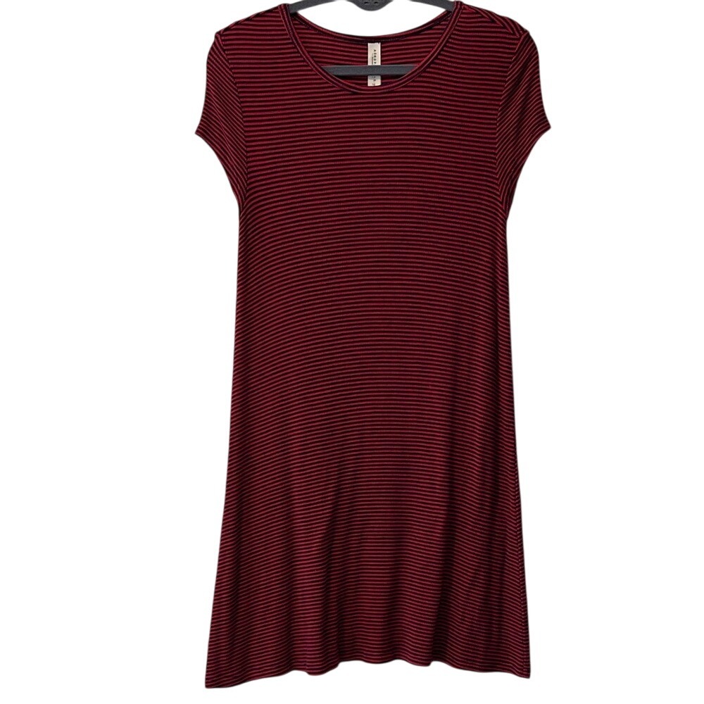 Aeropostale Red Navy‎ Striped Ribbed Mini Dress Medium